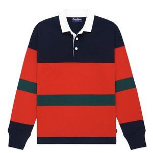 NWT Rowing Blazers Navy Blue Red Green Toronto Stripe Rugby Jersey Shirt Small